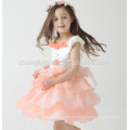 2016 Cute A Line Ivory Peach Pageant Flower Girl Dress Little Cake Kids Dress
